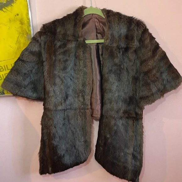 Vintage 1980s Dark Chocolate Vintage Mink Wrap - Picture 6 of 8